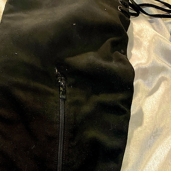 Knock-out Over Knee soft black suede zipup flats by Top Moda size7. Gently used. - Picture 4 of 15